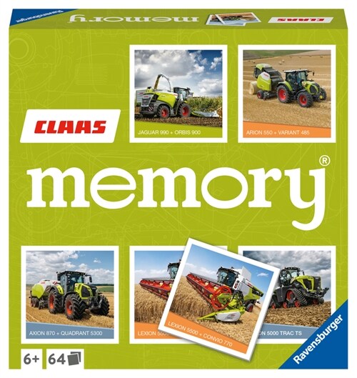 Ravensburger CLAAS memory® - 20882 - der Spieleklassiker fur alle Landmaschinen Fans, Merkspiel fur 2-8 Spieler ab 6 Jahren (Game)