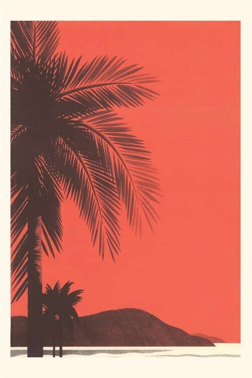 Vintage Journal Red Sky, Palm Trees (Paperback)