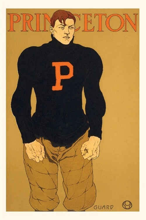 Vintage Journal Princeton Poster, Burly Football Player (Paperback)