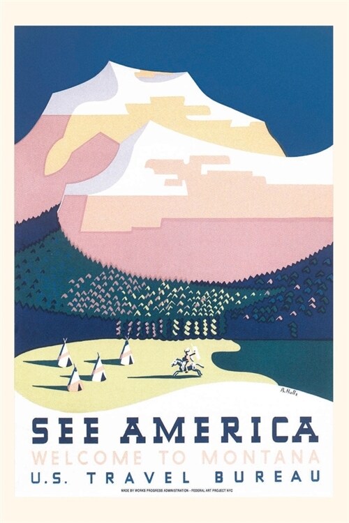 Vintage Journal See America, Montana Travel Poster (Paperback)