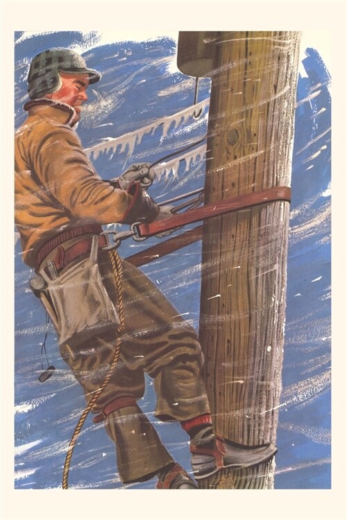 Vintage Journal Lineman with Icy Wires (Paperback)