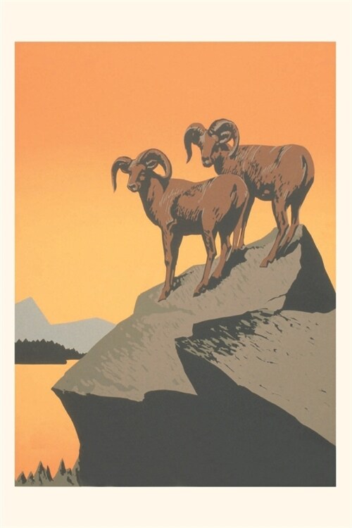 Vintage Journal Big Horn Sheep on Rocks (Paperback)