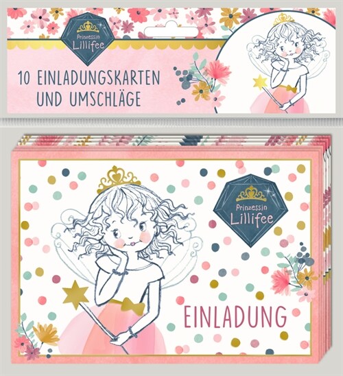 Einladungskarten - Prinzessin Lillifee (Glitter & Gold) - Einladung (Cards)