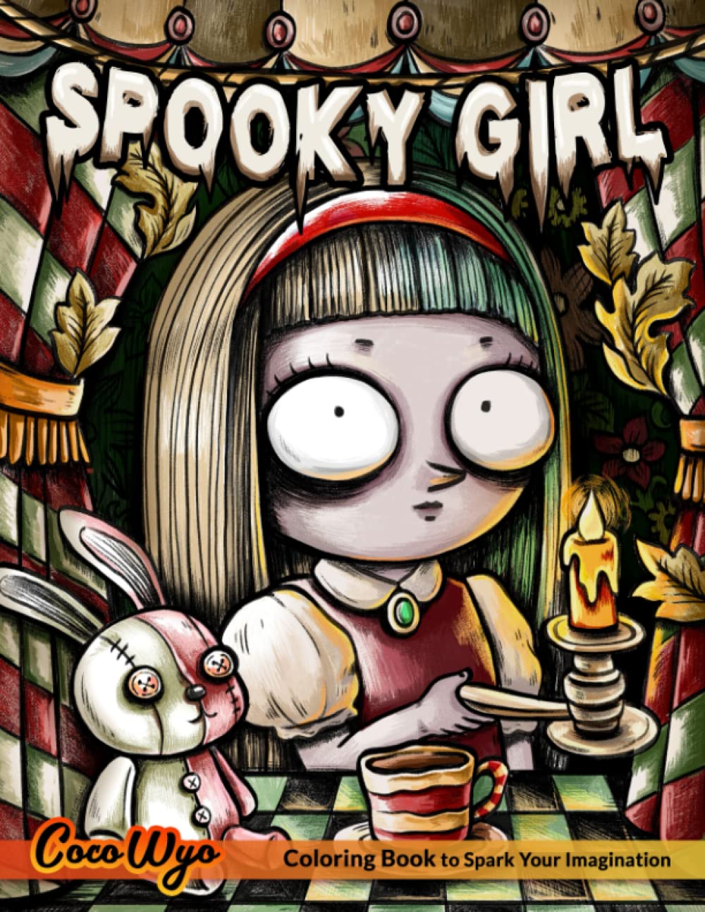 Spooky Girl Coloring Book: A Coloring Book Features Kawaii, Cute Spooky Girl for Stress Relief & Relaxation (Paperback)