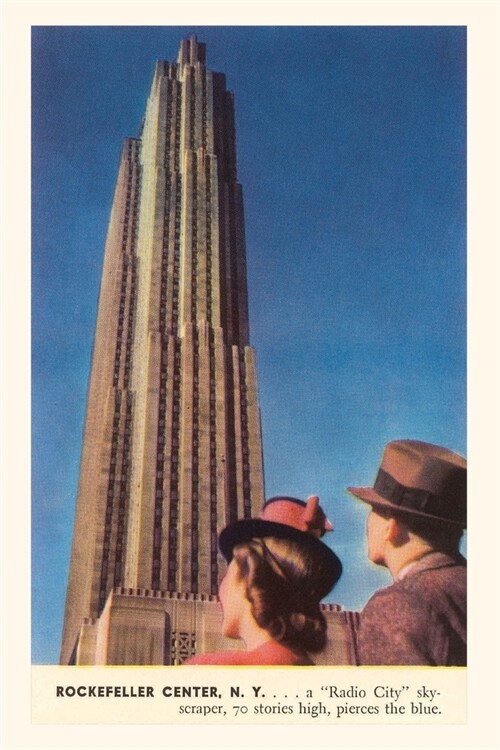 Vintage Journal Tourists Gazing at RCA Building, New York City (Paperback)