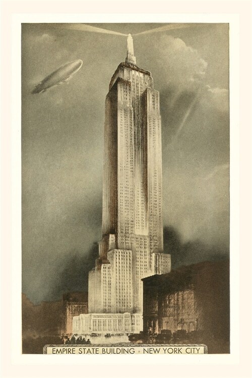 Vintage Journal Blimp over Empire State Building, New York City (Paperback)
