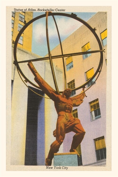 Vintage Journal Statue of Atlas, New York City (Paperback)