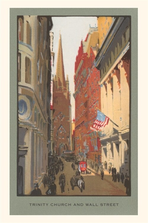 Vintage Journal Painting of Trinity Church, Wall Street, New York City (Paperback)