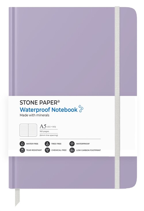 Stone Paper Lavender Lined Notebook (Hardcover)