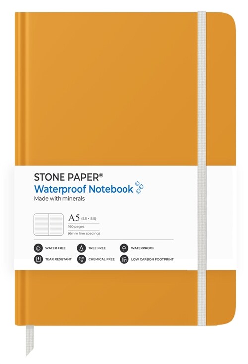 Stone Paper Jus D Orange Lined Notebook (Hardcover)