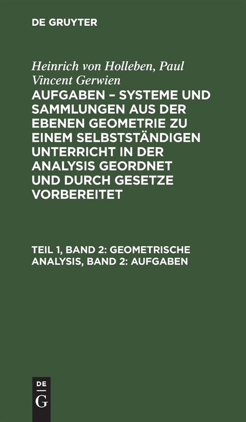 Geometrische Analysis, Band 2: Aufgaben (Hardcover, Reprint 2021)