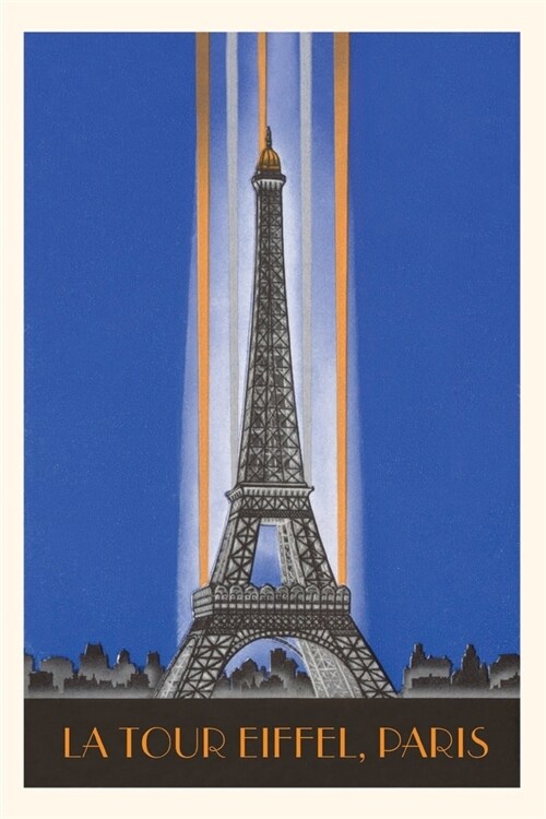 Vintage Journal Vertically Lit Eiffel Tower (Paperback)