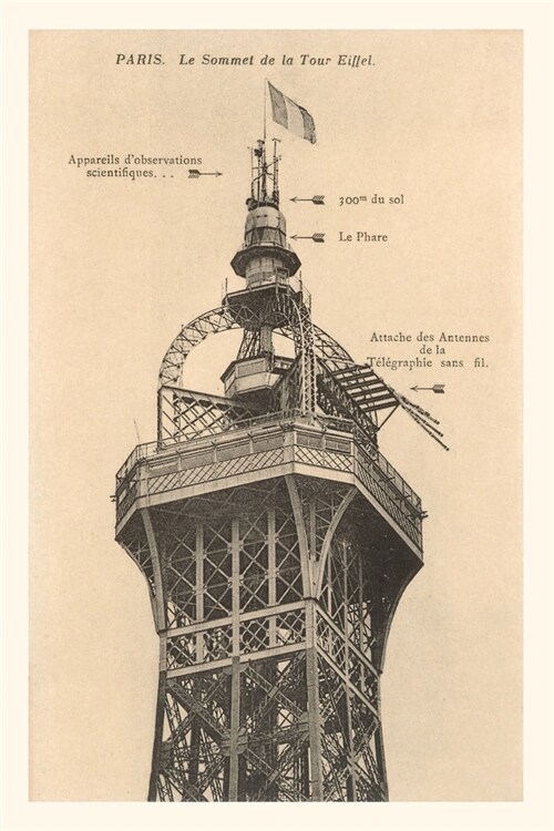 Vintage Journal Top of the Eiffel Tower (Paperback)