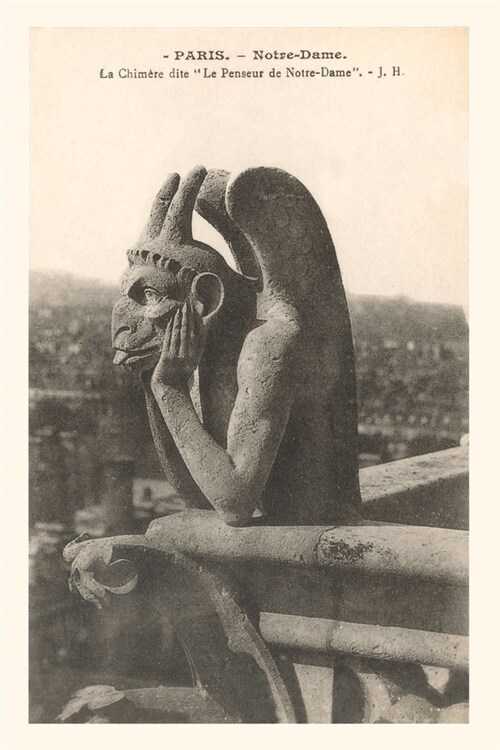 Vintage Journal Gargoyle on Notre Dame Cathedral (Paperback)