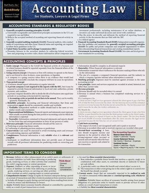 Accounting Law for Students, Lawyers & Legal Firms: A Quickstudy Laminated Reference Guide (Other, First Edition)