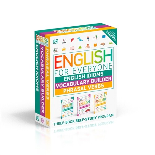English for Everyone English Idioms, Vocabulary Builder, Phrasal Verbs 3 Book Box Set (Paperback)