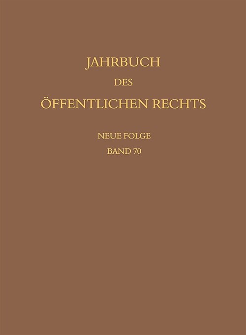 Jahrbuch Des Offentlichen Rechts Der Gegenwart (Hardcover)