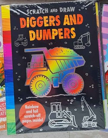 Scratch and Draw: Diggers and Dumpers (Hardcover)
