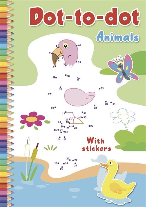 Dot-To-Dot Animals: With Stickers (Paperback)