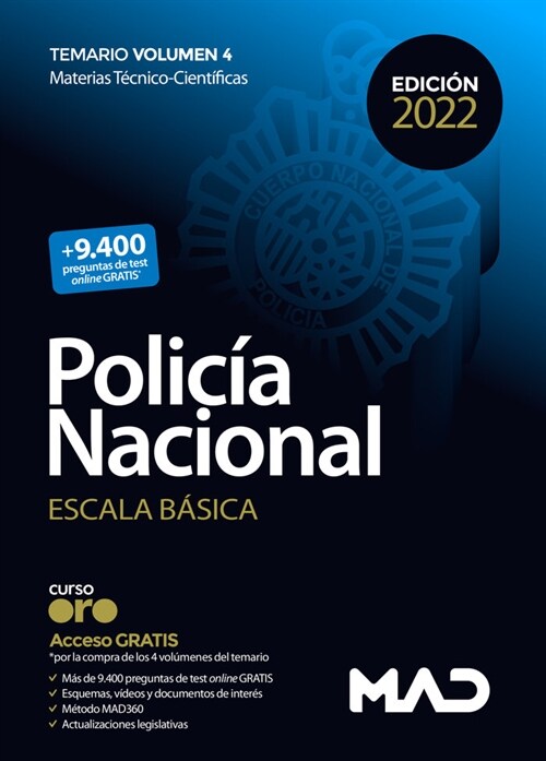 POLICIA NACIONAL ESCALA BASICA TEMARIO 4 (Paperback)