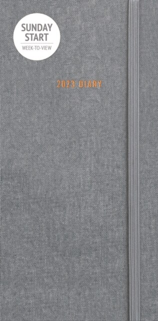 Sunday Start Charcoal Slim Diary 2023 (Diary)