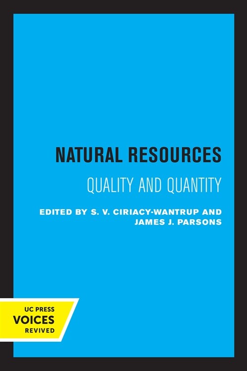 Natural Resources: Quality and Quantity (Paperback)