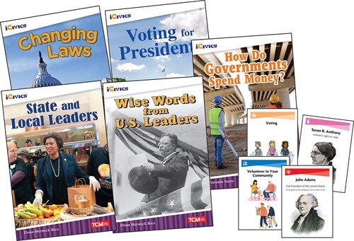 Icivics Grade 4: Leadership & Responsibility 5-Book Set + Game Cards (Hardcover)