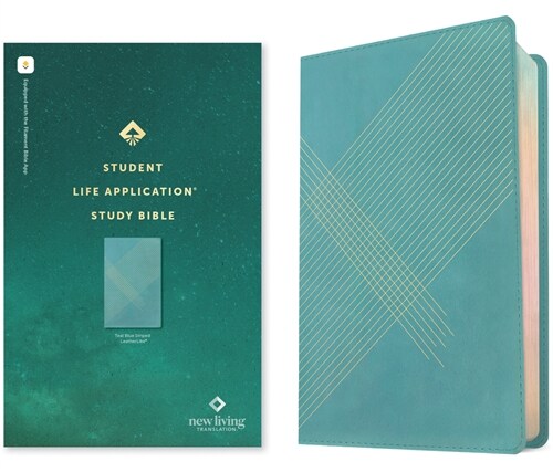 NLT Student Life Application Study Bible (Leatherlike, Teal Blue Striped, Red Letter, Filament Enabled) (Imitation Leather)