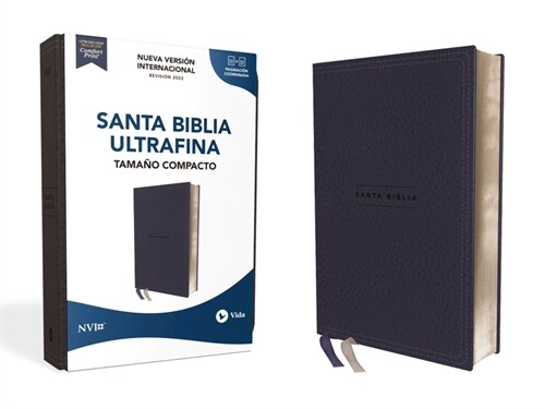 Nvi, Santa Biblia, Revisi? 2022, Ultrafina, Tama? Compacto, Leathersoft, Azul Marino, Palabras de Jes? En Rojo, Comfort Print (Imitation Leather)