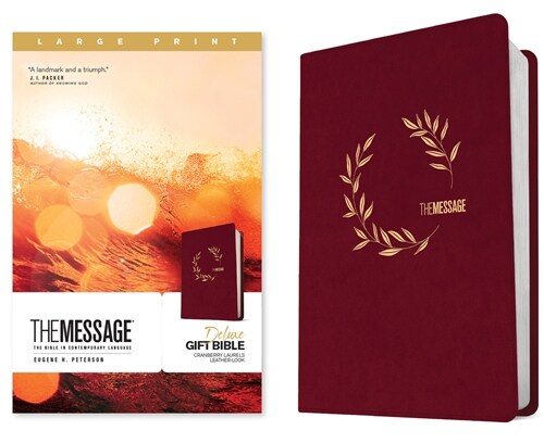 The Message Deluxe Gift Bible, Large Print (Leather-Look, Cranberry Laurels): The Bible in Contemporary Language (Imitation Leather)