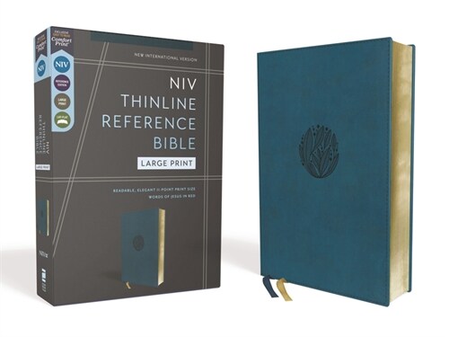 Niv, Thinline Reference Bible (Deep Study at a Portable Size), Large Print, Leathersoft, Teal, Red Letter, Comfort Print (Imitation Leather)