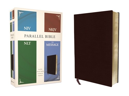 Niv, Nkjv, Nlt, the Message, (Contemporary Comparative) Parallel Bible, Bonded Leather, Burgundy (Bonded Leather)