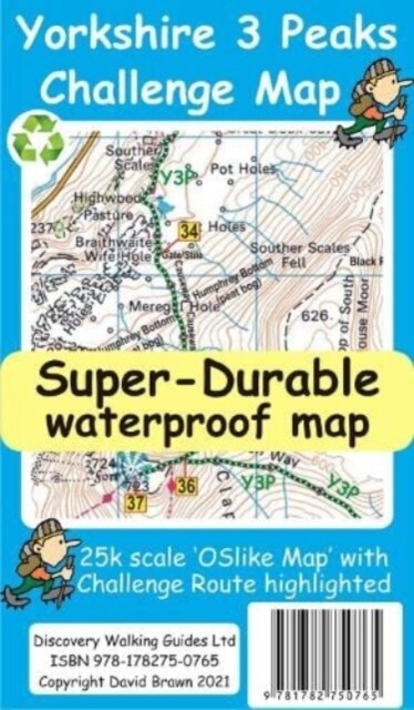 Yorkshire 3 Peaks Challenge Map and Guide (Sheet Map)