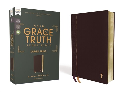 Nasb, the Grace and Truth Study Bible (Trustworthy and Practical Insights), Large Print, Leathersoft, Maroon, Red Letter, 1995 Text, Comfort Print (Imitation Leather)