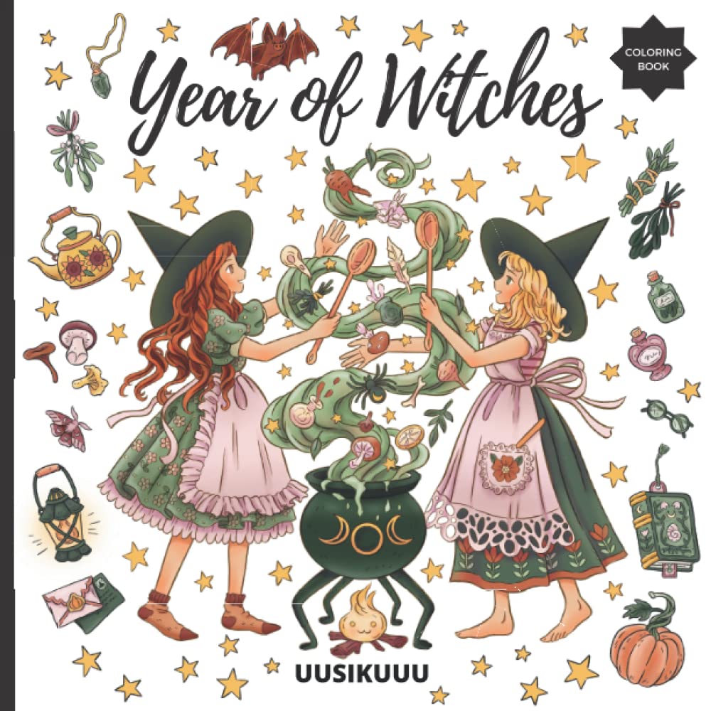 Year of Witches: Witch Coloring Book for Adults (Paperback)