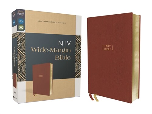 Niv, Wide Margin Bible (a Bible That Welcomes Note-Taking), Leathersoft, Brown, Red Letter, Comfort Print (Imitation Leather)
