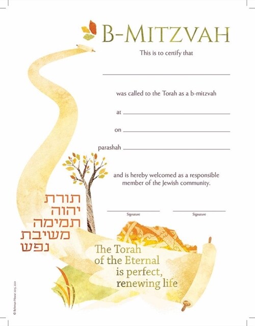 B-Mitzvah Gender Neutral Certificate 5-Pack (Other)