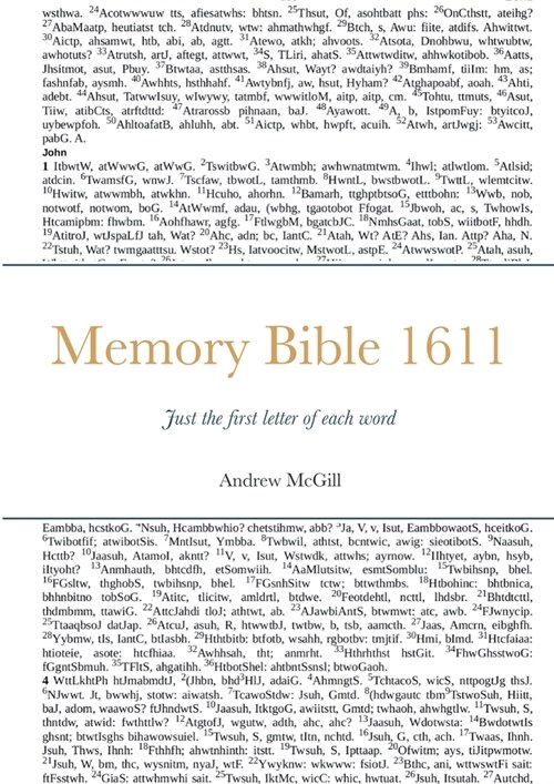 Memory Bible 1611: Just the first letter of each word (Paperback)