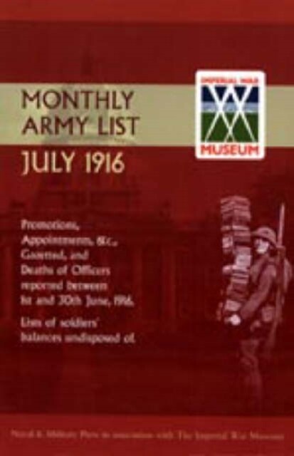 Supplement to the Monthly Army List July 1916 (Paperback)