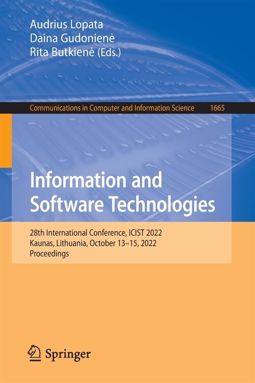 Information and Software Technologies (Paperback)