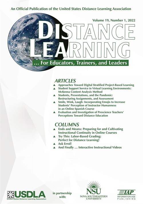 Distance Learning Volume 19, Issue 1 2022 (Paperback)