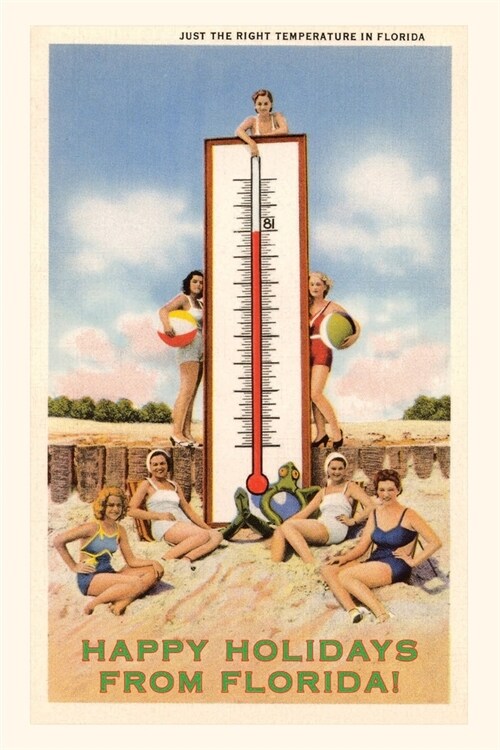 Vintage Journal Happy Holidays from Florida, Bathing Beauties with Thermometer (Paperback)