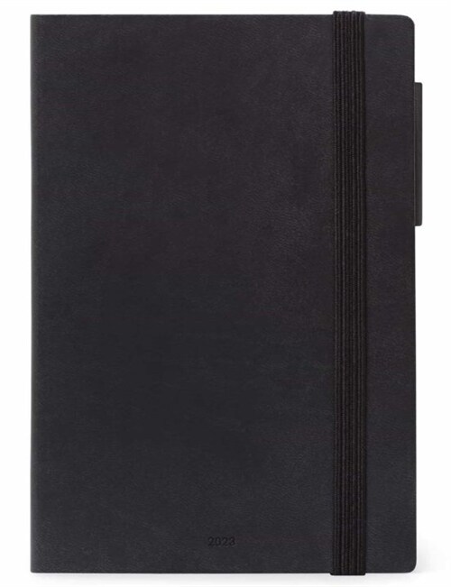 Medium Weekly Diary With Notebook 12 Month 2023 - Black (Diary)