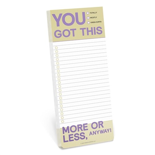 Knock Knock You Got This Make-a-List Pads (Miscellaneous print)