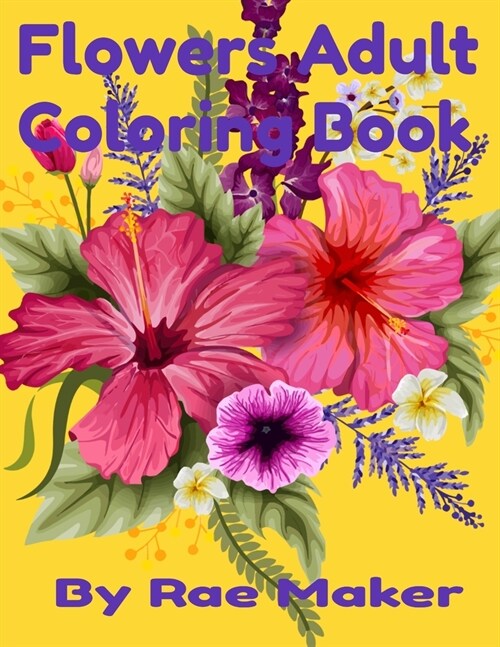 Flower Adult Coloring Book (Paperback)