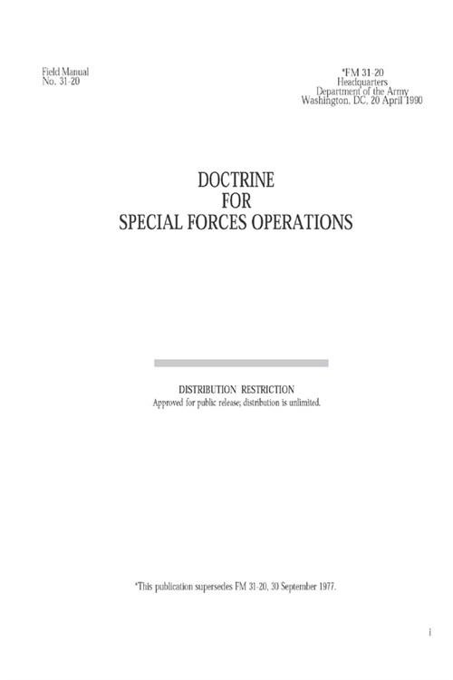 FM 31-20 Doctrine for Special Forces Operations (Paperback)
