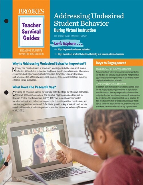 Addressing Undesired Student Behavior During Virtual Instruction (Paperback)