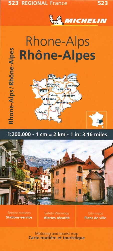 France: Rhone-Alps Map 523 (Folded)