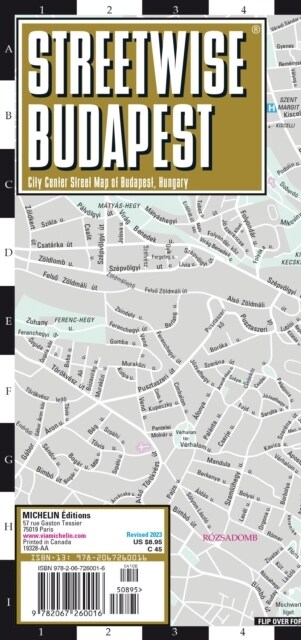 Streetwise Budapest Map: Laminated City Center Street Map of Budapest, Hungary (Folded)