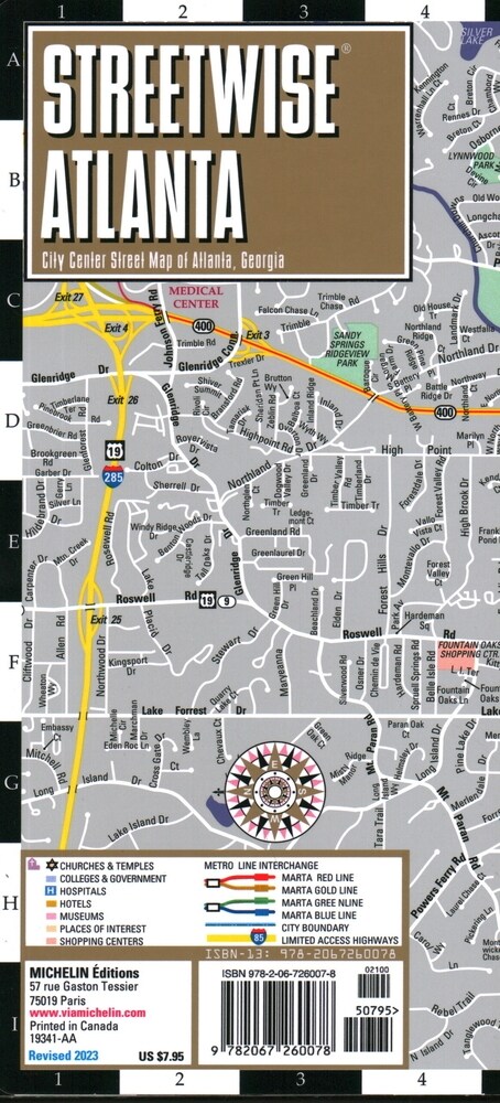 Streetwise Atlanta Map: Laminated City Center Map of Atlanta, Georgia (Folded)